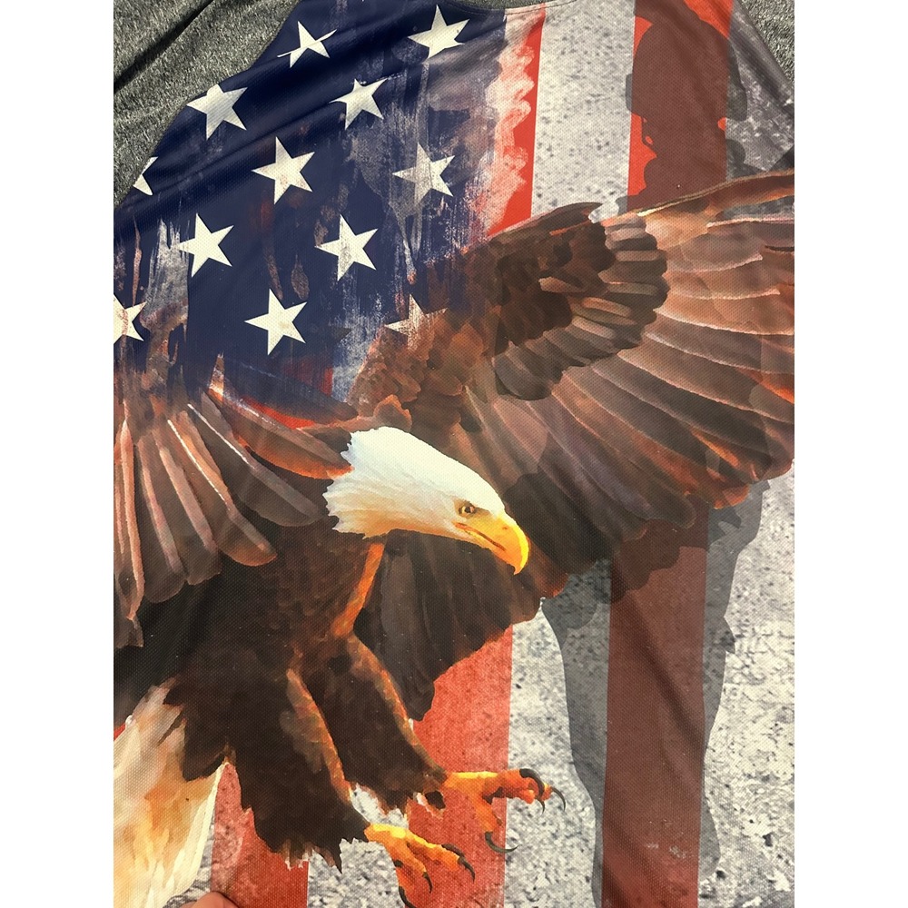 Creative Apparel Concepts American Flag Eagle Graphic T-Shirt XL Grey Patriotic